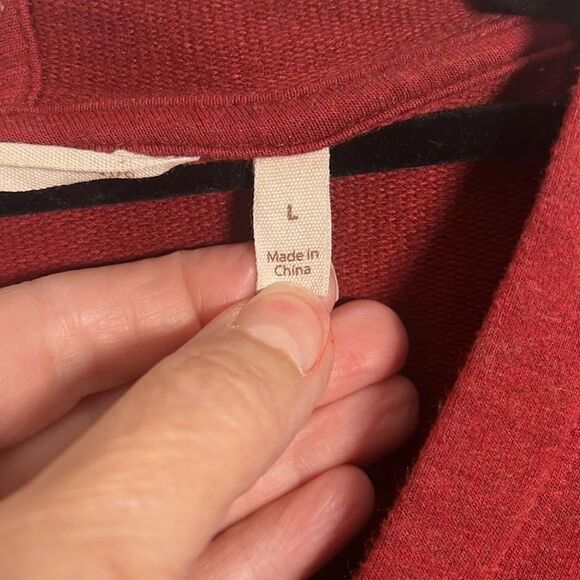 Soft Surroundings Red Long Sleeve Pullover Hoodie Size Large - Picture 14 of 14